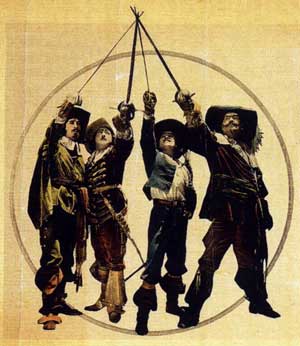 "Os três mosqueteiros" de Alexandre Dumas. Um dos mais belos exemplos de amizade e companheirismo da literatura mundial.